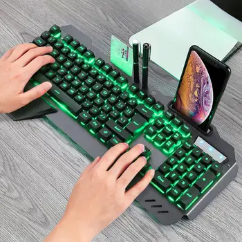 Офисная клавиатура, практичная проводная механическая клавиатура для геймеров, износостойкая компьютерная клавиатура