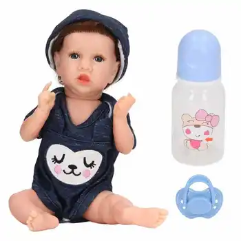 12-дюймовая Силиконовая Кукла Rebirth Baby Doll с Бутылочкой Молока, Реалистичная Кукла для Новорожденных, Высокая Имитация Куклы для Малышей старше 3 Лет