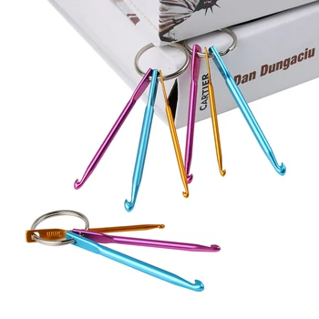 Новые 3 шт./компл. мини-алюминиевые крючки для вязания, разноцветные вязальные спицы, брелок для ключей, Модные инструменты для рукоделия, 3 мм, 4 мм, 5 мм
