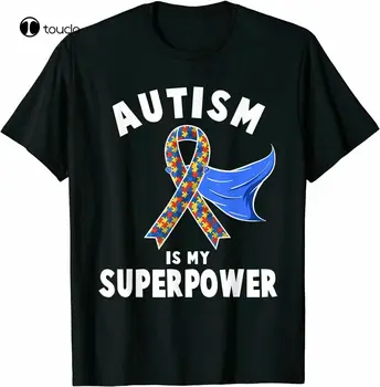 Футболки с аутизмом для мальчиков и девочек, хлопковые футболки Kids Is My Superpower