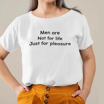 Мужчины не для жизни, просто для удовольствия, женские футболки, хлопковая футболка с круглым вырезом и рисунком, винтажная уличная одежда, одежда в стиле гранж 90-х годов