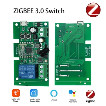 Wi-Fi Zigbee 1CH Tuya Smart 433 Пульт Дистанционного Управления Беспроводной Переключатель Smartlife Модуль AC DC 7-32 В 220 В Радиочастотный Приемник 10A Реле Для Alexa