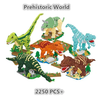 Новые Строительные Блоки Мир Доисторических Динозавров Velociraptor Brachiosa Triceratopsurus 2250P + Творческая Сборка DIY Игрушек