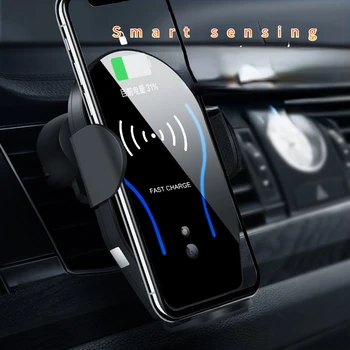 Совершенно новое умное инфракрасное индукционное автомобильное беспроводное зарядное устройство мощностью 10 Вт для быстрой зарядки держателя мобильного телефона iphone 8Plus 11 12 Samsung S9
