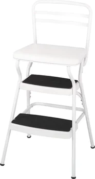Ретро-стул COSCO Stylaire + табурет-стремянка с откидывающимся сиденьем (белый, одна упаковка)