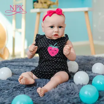 NPK 55 см реалистичная кукла Саския Реборн популярная кукла для новорожденных, мягкая на ощупь, приятная малышка, коллекционная художественная кукла