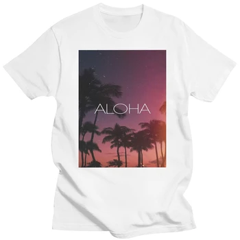 Футболка ALOHA Night Palms, летняя футболка Chill Holiday, фигуристая инди-футболка из Лос-Анджелеса
