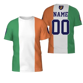 Пользовательское имя, номер, Флаг страны Ирландия, футболки, Одежда, футболки, мужские, женские футболки, топы для футбольных фанатов, подарок, размер США