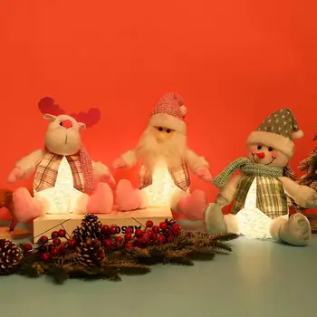 Настольная кукла с шарфом, увеличивающая комфортную атмосферу, Сидящий Санта Клаус, кукла-снеговик, Рождественское украшение для детей