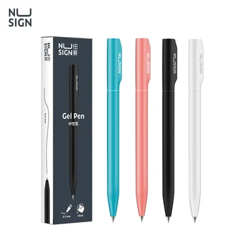 Гелевая ручка Nusign Twist 0,5 ММ, черные чернила, Цветные нейтральные ручки для надписей, Поворотный переключатель, Гладкие инструменты для письма, канцелярские принадлежности