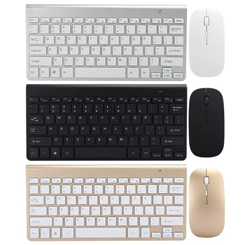  Беспроводная клавиатура + мышь 2.4G, ультратонкие компьютерные аксессуары для домашнего офиса, мини-мышь с функцией отключения звука, набор клавиатур для мыши