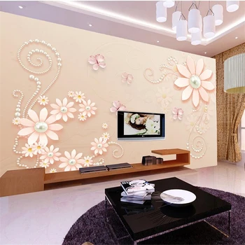 обои beibehang Custom fresco 3d papel de parede фотообои романтические красивые свежие бриллианты любовные украшения обои