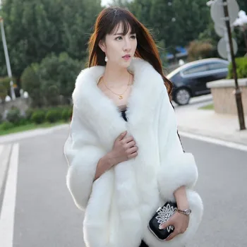 Повседневные женские зимние куртки-болеро для новобрачных с запахом, теплое свадебное пальто из искусственного меха