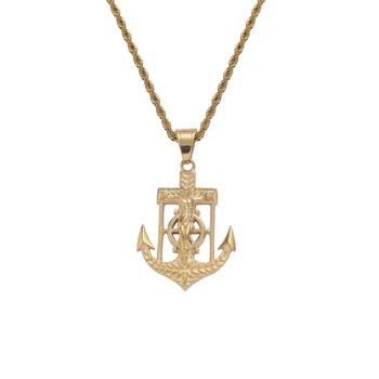 Ожерелье с подвеской из нержавеющей стали Золотого, серебряного цвета, хип-хоп Ювелирные изделия для мужчин SN264
