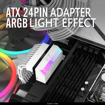 Разъемы кабеля питания ATX 24Pin на 90 градусов, компьютерные детали, Адаптер питания 5V 3-контактный ARGB, Крепление своими руками