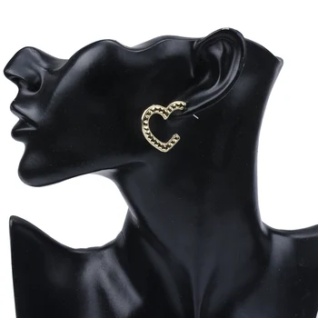 Модные Золотые серьги в форме сердца с открытой любовью, женские геометрические серьги ZA, ювелирные изделия для женщин, новинка 2023 года