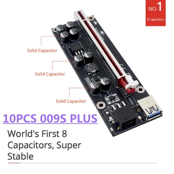 2021 Новейший VER009S Plus Mining Super Verson 6Pin Кабель Для Майнинга Биткоинов PCIE Riser 009s Plus PCI E x16 Extender Riser Card