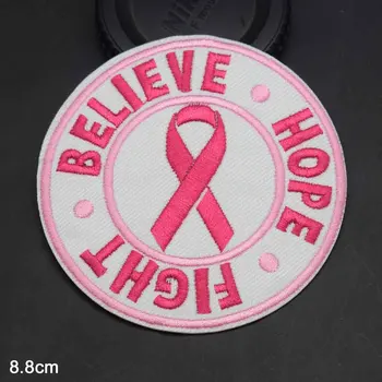 Розовокрасная лента Символ Бабочки Значок Любви ВИЧ и СПИДа Нашивка на утюге Вышитая нашивка для одежды для одежды