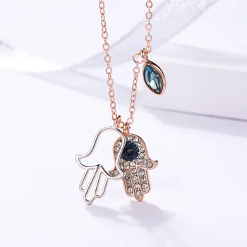 Хрустальное ожерелье LR Devil Evil Eye из стерлингового серебра 925 пробы, колье для женщин, цепочка на удачу с подвеской, подарок подруге