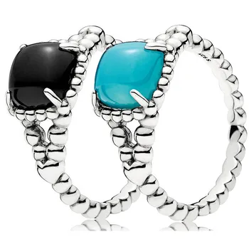 Оригинальные серебряные, черные, синие кольца с кристаллами Vibrant Spirit Для женщин, кольцо из стерлингового серебра 925 пробы, подарок на день рождения, Европейские ювелирные изделия