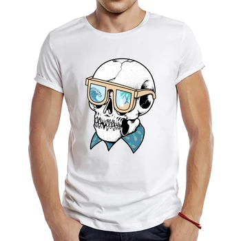 2023 Мужская футболка с коротким рукавом в праздничном стиле с черепом, крутые топы с принтом, хипстерская футболка
