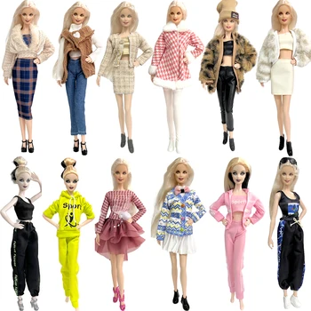 NK Hot Sale Blend Choice 1 Комплект Одежды Принцессы 30 см, Модные Пальто, Плюшевые Брюки, Повседневная Одежда, Платье Для Куклы Барби, Подарочная Игрушка Для Девочки JJ