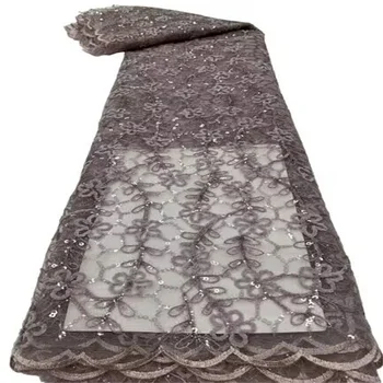 Розовая Нигерийская африканская кружевная ткань с блестками, высококачественный кружевной материал 3D, Французский тюль, кружевная ткань 2023 г. Голубое кружево для вечернего платья