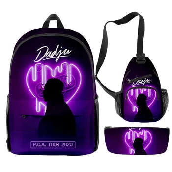 Креативная мода Забавный Певец Даджу 3D Принт 3 шт./компл. Школьные сумки для учеников Модный Дорожный рюкзак для ноутбука Нагрудная сумка Пенал