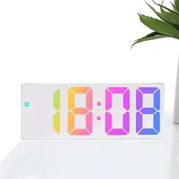 Светодиодный будильник, Цифровые будильники Для спален, светодиодные часы с индикацией температуры/ 12 / 24 Ч / даты, регулируемой яркостью, голосом