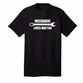Жизнь механика имеет значение, забавная футболка техника-механика гаража из 100% хлопка с круглым вырезом и коротким рукавом, повседневная мужская футболка, Размер S-3XL