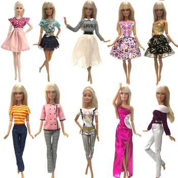 NK Горячее надувательство, 10 комплектов, микс 30 см, Благородное повседневное платье принцессы, красивая одежда, модная юбка для Барби, аксессуары, кукла, подарочная игрушка для девочек