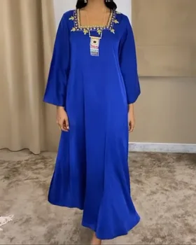 Ид 2023 Новое Мусульманское Повседневное Длинное Платье С Вышивкой Arabes Dubai Abayas Caftan Элегантные Платья Vestidos Для Вечеринок в Рамадан