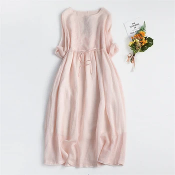 Элегантное вечернее платье с винтажной вышивкой Uoozee 2023, летнее, с круглым вырезом, с коротким рукавом, однотонные, нежные платья миди для женщин