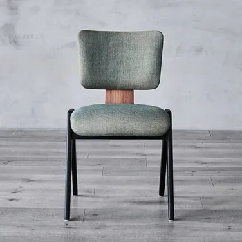 Скандинавские обеденные стулья из искусственной кожи для столовой, обеденный стул для отдыха, ретро дизайнерский домашний стул для кофейни из массива дерева