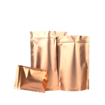 100 шт./лот, пакеты из золотой алюминиевой фольги, закрывающиеся пакеты для хранения продуктов на молнии, для кофейных зерен, порошковых закусок, водонепроницаемые