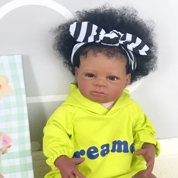 NPK 20inch Reborn Baby Lanny с Темно-Коричневой Кожей Кукла Art Made 3D Кожа Реалистичная Детская Коллекционная Кукла Подарки
