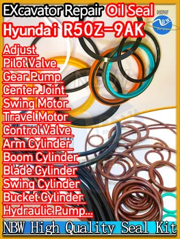 Для Экскаватора Hyundai R50Z-9AK Комплект Сальников Для Высококачественного Ремонта R50Z 9AK Нитриловая Шайба NBR Nok Skf Service Оригинальный Качественный Инструмент