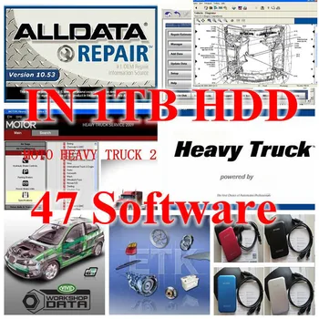 Alldata и программное обеспечение Mi-tchell 10.53 Ondemend 5.8 2015 Heavy Truck Manager 47in1 все данные на жестком диске емкостью 1 ТБ