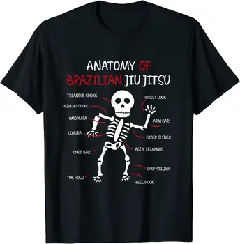 Креативная Забавная мужская футболка Anatomy of Brazilian BJJ MMA Jujitsu с коротким рукавом, повседневная футболка с круглым вырезом