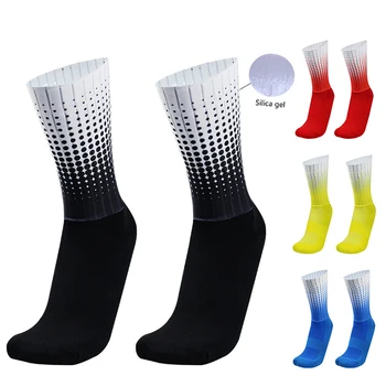 Новый стиль, летние спортивные носки для велоспорта в горошек, нескользящие силиконовые носки для велоспорта на открытом воздухе Calcetines Ciclismo