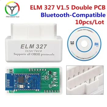 ELM327 V1.5 с чипом PIC18F25K80, Совместимым с Bluetooth, Работает для нескольких автомобилей ELM 327 BT V1.5 OBD2 CAN-BUS obd2 Диагностический инструмент