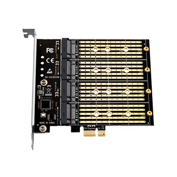 Адаптер PCIE для майнинга M2 PCI Express X1 4 Порта B Ключ M.2 NGFF SATA SSD Адаптер PCI-E Адаптер Расширения Riser Card