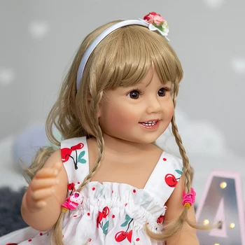 55-Сантиметровая Силиконовая Водонепроницаемая Кукла Reborn Maddie Doll Во Все Тело, Ручная Роспись с Видимыми Венами, Реалистичный 3D Тон Кожи